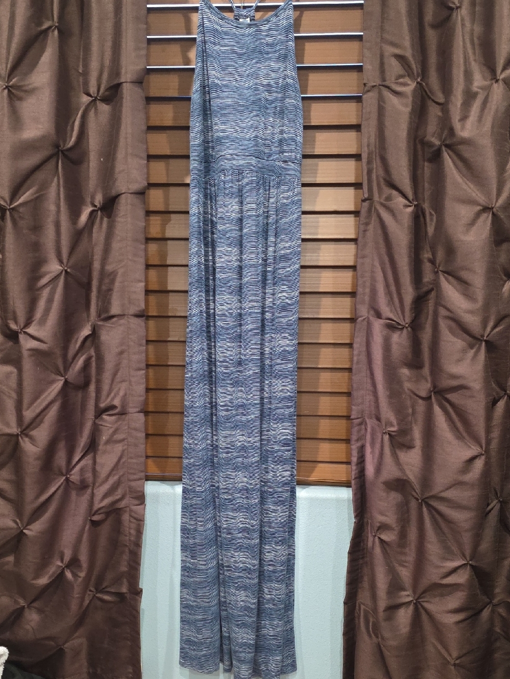 Old Navy Maternity Blue Patterned Maxi Dress